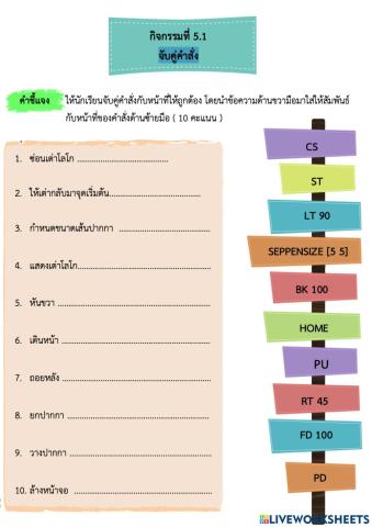 คำสั่งเบื้องต้นภาษาโลโก้