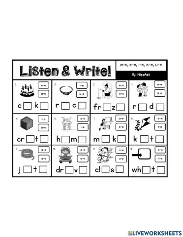 PHONICS- a-e, u-e, o-e, i-e