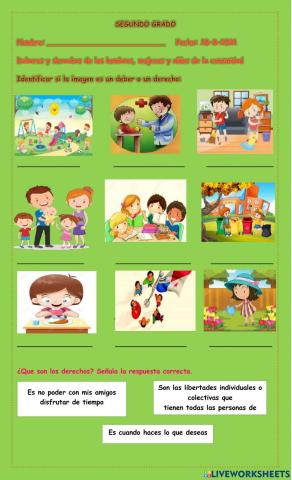 Los deberes y derechos de los niños, niñas y miembros de la comunidad