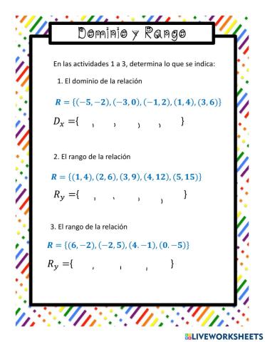 Dominio y Rango 1