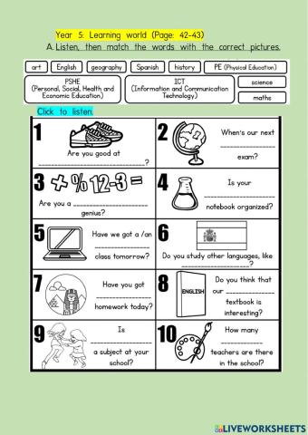 English Year 5 Page: 42-43