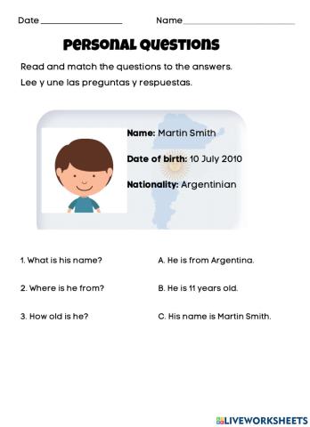 Three basic personal questions