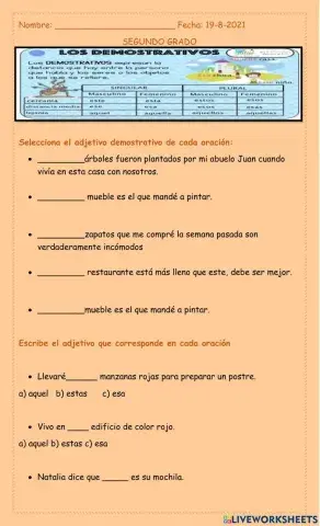 Adjetivos demostrativos