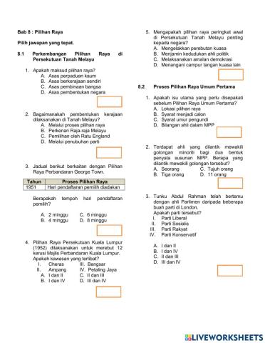 Sejarah Tingkatan 4 Bab 8