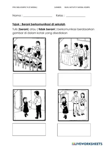 Berani berkomunikasi dengan warga sekolah (p.moral kssrpk t4) cikgu lina