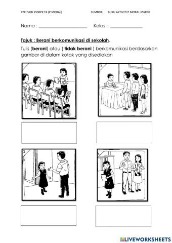 Berani berkomunikasi dengan warga sekolah (p.moral kssrpk t4) cikgu lina
