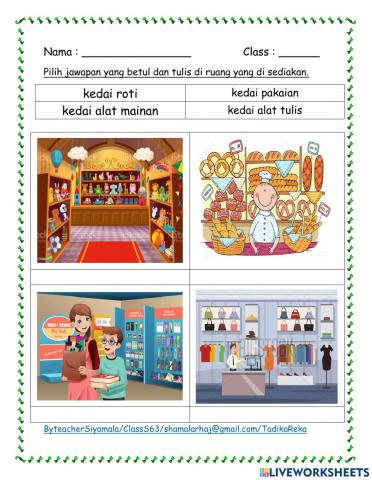 Unit:2 Membeli - belah (Kosa kata)