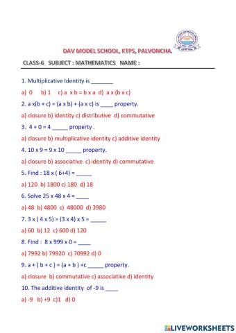 Class-6 properties