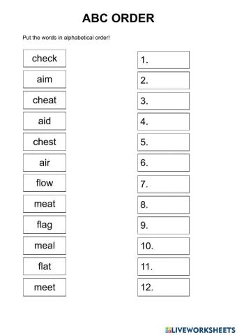 ABC order