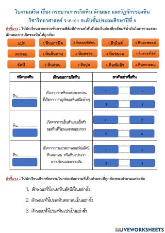 ประเภทของหิน