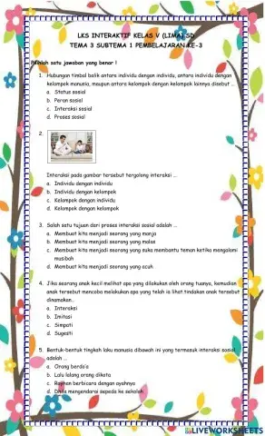 LKS Tema 3 Subtema 1 PB 3 Kelas V (lima)