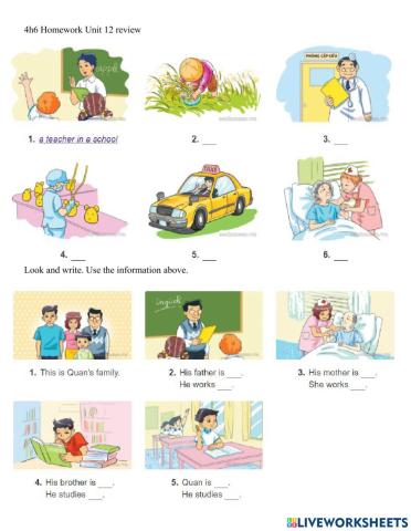 Tieng Anh 4 Unit 12 hw