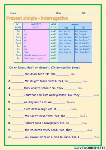 Present Simple - Interrogative
