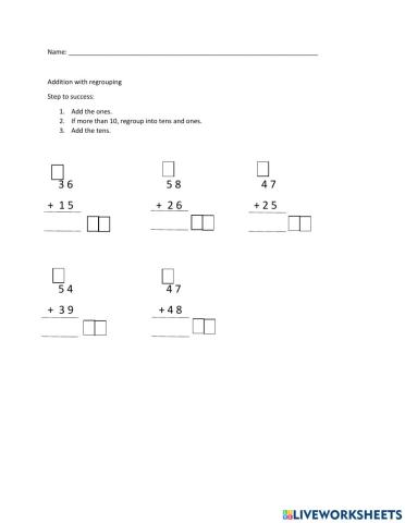 Addition with regrouping