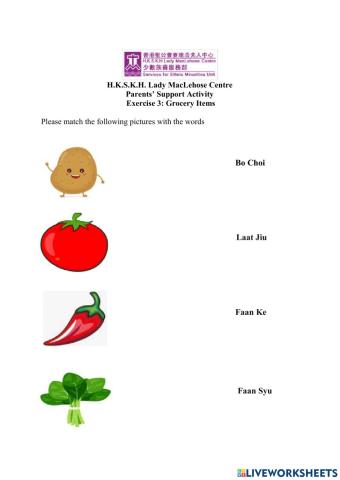 Homework 3: Grocery Items