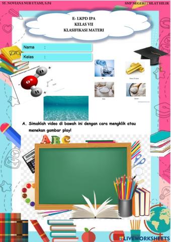 E - LKPD Klasifikasi Materi