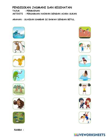 Gerakan : acara sukan