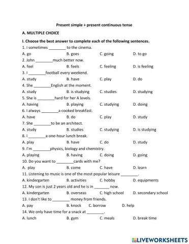 Present simple & continious