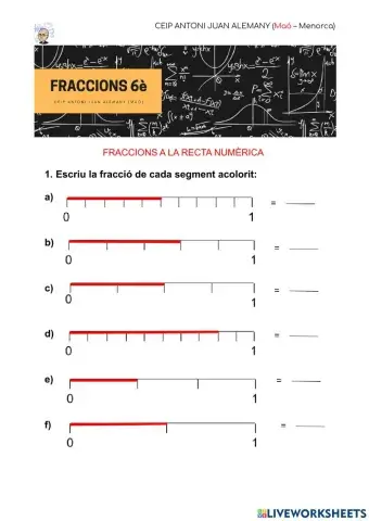 Fraccions a la recta numèrica