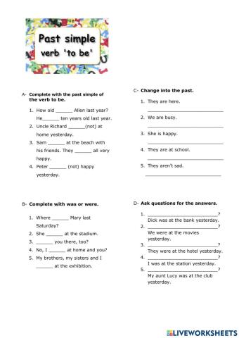 Simple Past: Verb to be