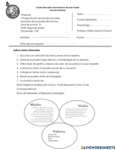 I examen ii periodo (est. soc 1º )