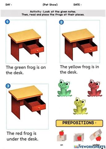 Read and paste (Prepositions Pg 35)