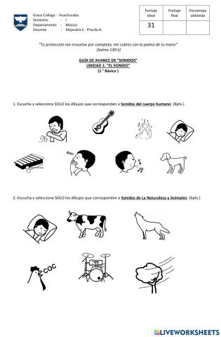 Guía de Avance Sonidos