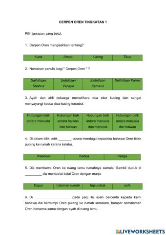 KOMSAS : CERPEN OREN 