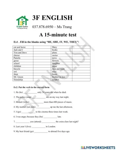 3FE-Past and Present Simple