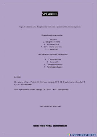 Introducing Yourself and a Friend - Speaking