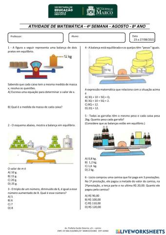 Diagnóstico de matemática