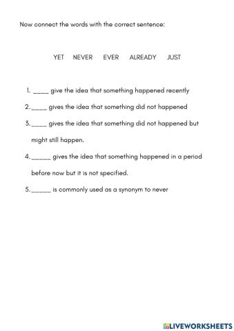 Adverbs - present perfect