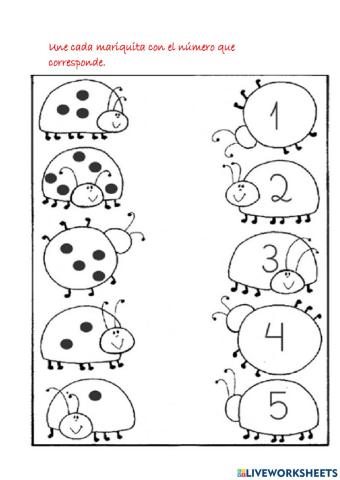 Relación número cantidad 1 -5