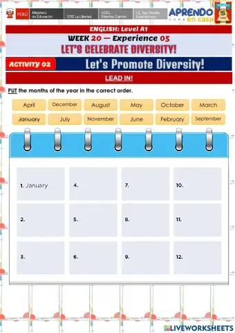 Week 20 - PRE A1 - Experience 5 - Activity 2. Let's Promote Diversity!