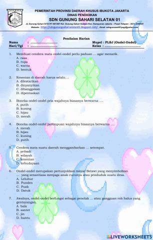 Penilaian Harian PLBJ ( Ondel-Ondel)