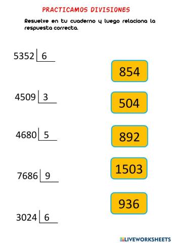Divisiones de una cifra