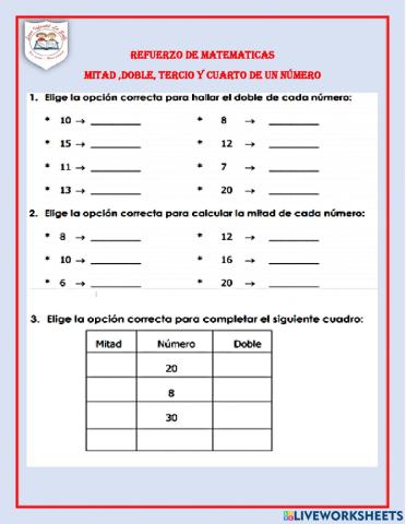 Mitad, doble  cuartos