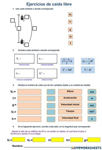 Evaluación Caída Libre