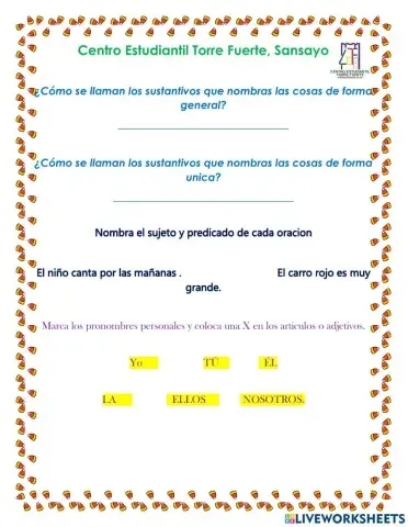 Repaso de sujeto y predicado- y diagrafos