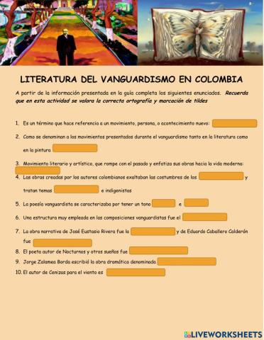 Literatura del vanguardismo colombiano