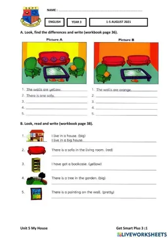 ENG Y3 Week 25 (1-5 AUG) Worksheets 1