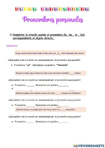 Reemplazo de pronombres