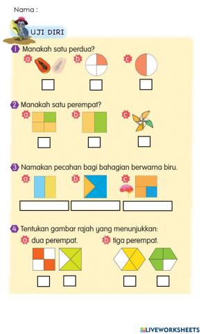 Matematik Tahun 1 - Pecahan