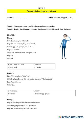 Lkpd 2 kd. 3.1 congratulating, hope and wishes