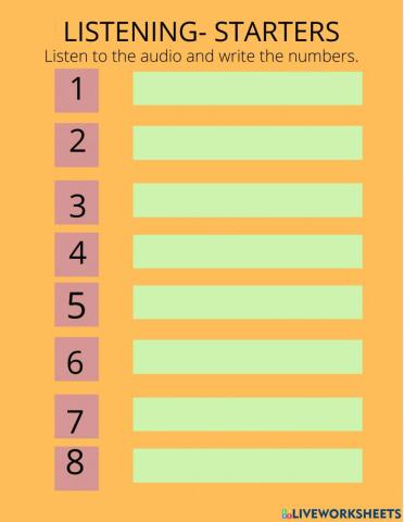 Listening- STARTERS