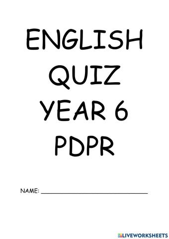 English quiz year 6