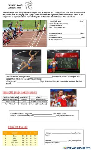 Comparatives and Superlatives - Sports