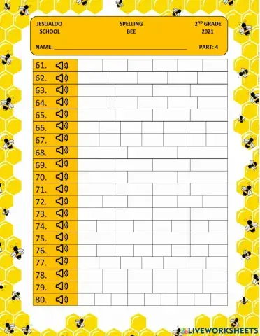 2nd Grade Spelling Bee Part 4