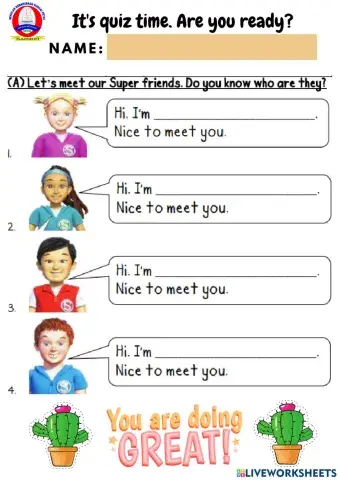 Quiz Time Superminds Year 1 (Friends)