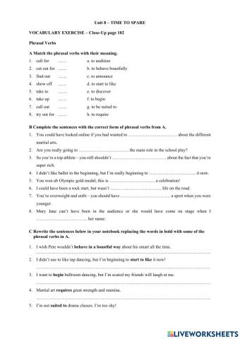 Close-Up Unit 8: Time to Spare